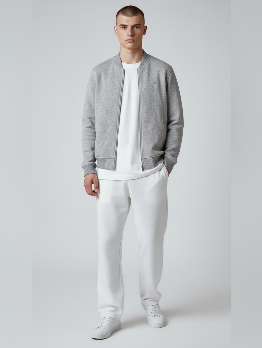 Michael Kors Light Grey Bomber Jacket